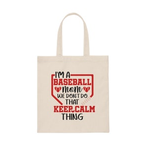 Ich bin eine Baseball-Mama, die wir nicht machen Baseball Tragetasche aus Canvas Kinder Sporttasche | Sport Mama | Sporttasche | Baseball Tasche