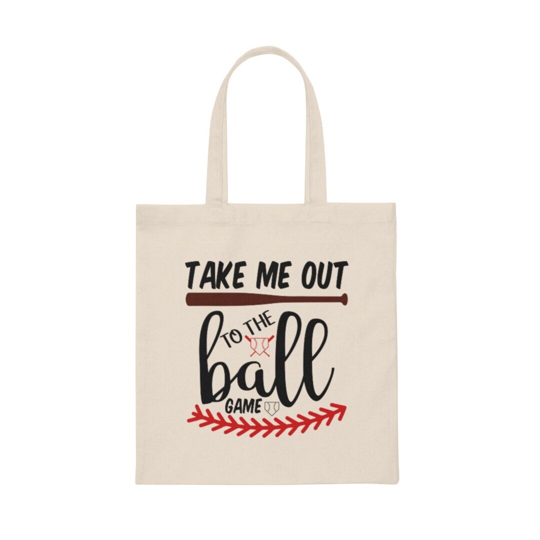 Take Me Out to the Ball Game Baseball Canvas Tote Bag Kids' Sports Bag