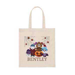Personalized Halloween Bag, Kids halloween tote, Personalized halloween canvas tote, Halloween gift for kids, Canvas Tote Bag