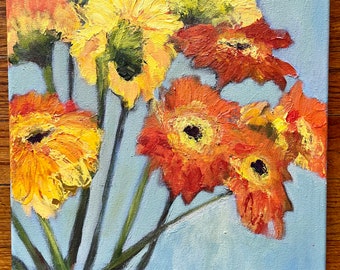 11x14 Impressionistic Flowers - Original Acrylic Painting on Canvas