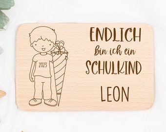 Einschulungsgeschenk, mädchen jungen,kinder, Einschulung, personalisiert, Schulkind, 1. Schultag, Geburtstag,frühstücksbrett,ABC,Schulanfang