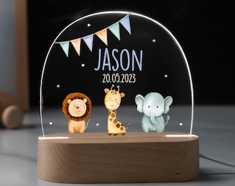 Personalisierte Nachtlampe aus Acryl, Babygeschenk Geburt, Taufgeschenk, Kinderzimmer, Geburtstagsgeschenk, Nachttischlampe, baby geschenk