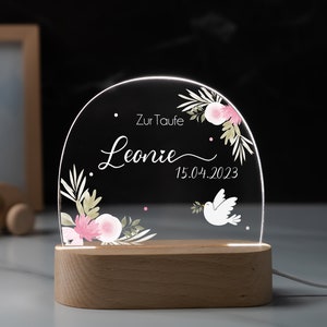 Gepersonaliseerde nachtlamp, doop, babycadeau, geboorte, doopcadeau, kinderkamer, verjaardagscadeau, baby, babycadeau, verjaardagscadeau