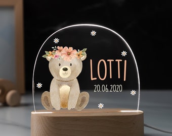Night light baby made of acrylic, baby gift birth, christening gift, style lamp, birthday gift, bedside lamp, baby shower gift