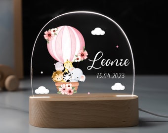 Gepersonaliseerde nachtlamp van acryl, geboortecadeau, doopcadeau, kinderkamer, verjaardagscadeau, nachtlampje