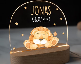 Personalisierte Nachtlampe aus Acryl, Babygeschenk Geburt, Taufgeschenk, Kinderzimmer, Geburtstagsgeschenk, Nachttischlampe, baby geschenk