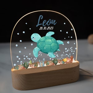 Personalized night lamp made of acrylic, baby gift birth, christening gift, children's room, birthday gift, bedside lamp, baby gift image 1