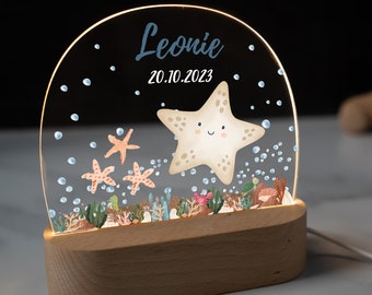 Personalized acrylic night lamp, baby gift, christening gift, nursery gift, birthday gift, bedside lamp, baby gift