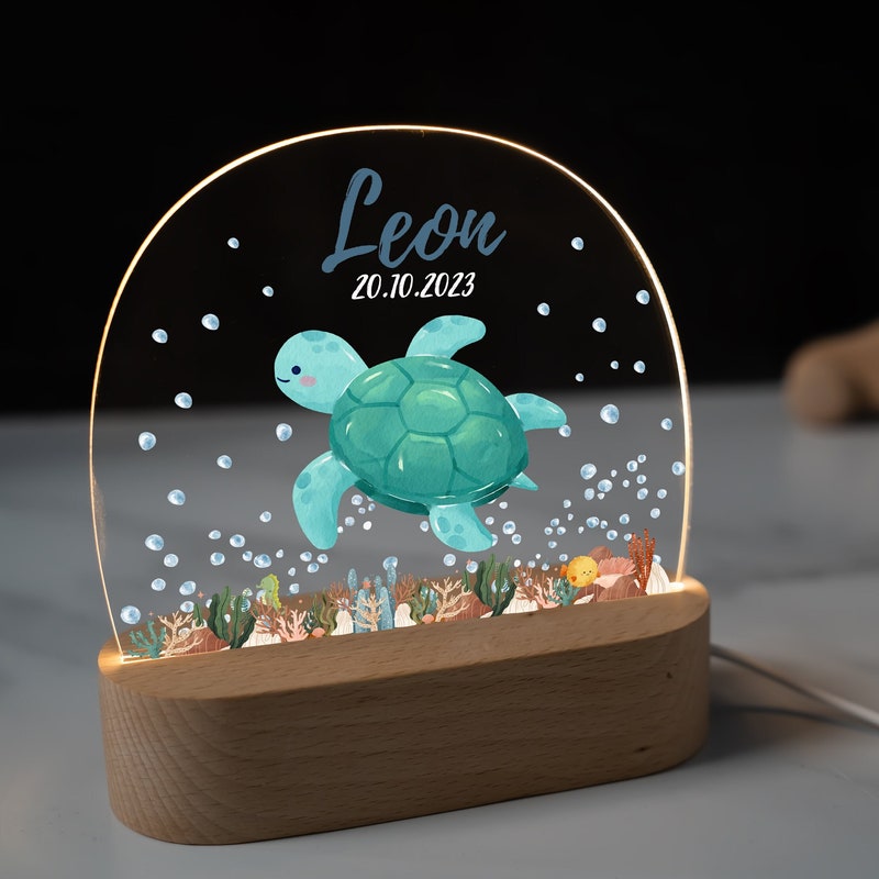 Personalized acrylic night lamp, baby gift birth, christening gift, children&#39;s room, birthday gift, bedside lamp, baby gift