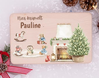 Personalized breakfast board with name, Christmas board, children's/baby gift, birth/christening gift, baby gift, Christmas present