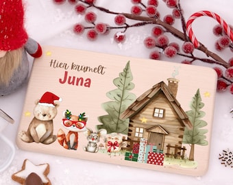 Personalized breakfast board with name, Christmas board, children's/baby gift, birth/christening gift, baby gift, Christmas present