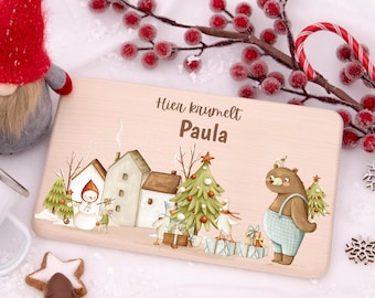 Personalized breakfast board with name, Christmas board, children's/baby gift, birth/christening gift, baby gift, Christmas present