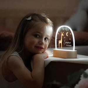 Personalisierte Nachtlampe Giraffe, Babygeschenk Geburt, Taufgeschenk, Kinderzimmer, Geburtstagsgeschenk, Nachttischlampe, Baby Geschenk