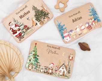 Personalized breakfast board with name, Christmas board, children's/baby gift, birth/christening gift, baby gift, Christmas present