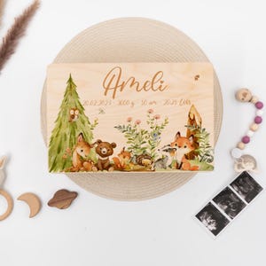 Coffret souvenir avec gravure personnalisée, cadeau naissance fille, coffret souvenir, coffret souvenir bébé, cadeau naissance, cadeau baptême