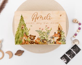 Coffret souvenir avec gravure personnalisée, cadeau naissance fille, coffret souvenir, coffret souvenir bébé, cadeau naissance, cadeau baptême