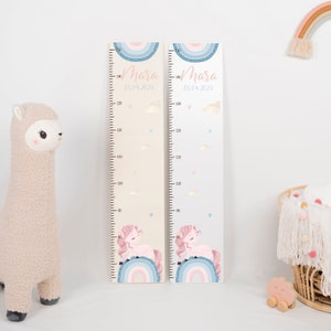 Gepersonaliseerde groeimeter voor kinderen - Handgemaakt van aluminiumcomposiet of hout, doopcadeau, gepersonaliseerde groeimeter, geboortecadeau