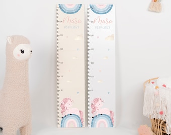 Personalized height chart for children - Handmade from aluminum composite or wood, christening gift, personalized height chart, birth gift