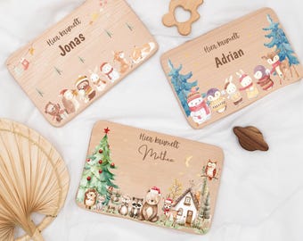 Personalized breakfast board with name, Christmas board, children's/baby gift, birth/christening gift, baby gift, Christmas present