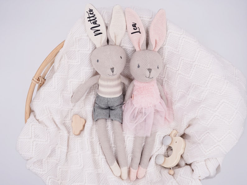 Personalisiertes Kuscheltier als perfektes, Süßes Geschenk, Taufgeschenk, Kinderzimmer, Geburtstagsgeschenk, , Geschenk Geburt, Baby Mädchen Bild 2