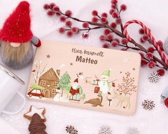 Personalized breakfast board with name, Christmas board, children's/baby gift, birth/christening gift, baby gift, Christmas present