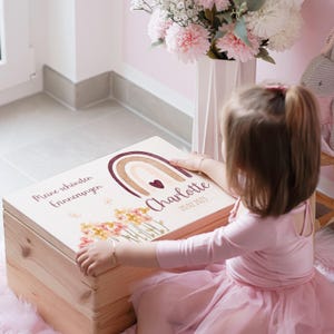 Geschenk Mädchen personalisiert | Rosa Baby Geschenk | Baby Girl Geschenk | Prinzessin Geschenk Erinnerungsbox Baby, Erinnerungskiste