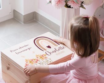 Geschenk Mädchen personalisiert | Rosa Baby Geschenk | Baby Girl Geschenk | Prinzessin Geschenk Erinnerungsbox Baby, Erinnerungskiste