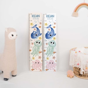 Toise à mesurer personnalisée pour enfant - fait main en bois, cadeau de baptême, toise à mesurer personnalisée, cadeau de naissance
