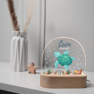 Personalized night lamp made of acrylic, baby gift birth, christening gift, children's room, birthday gift, bedside lamp, baby gift image 3