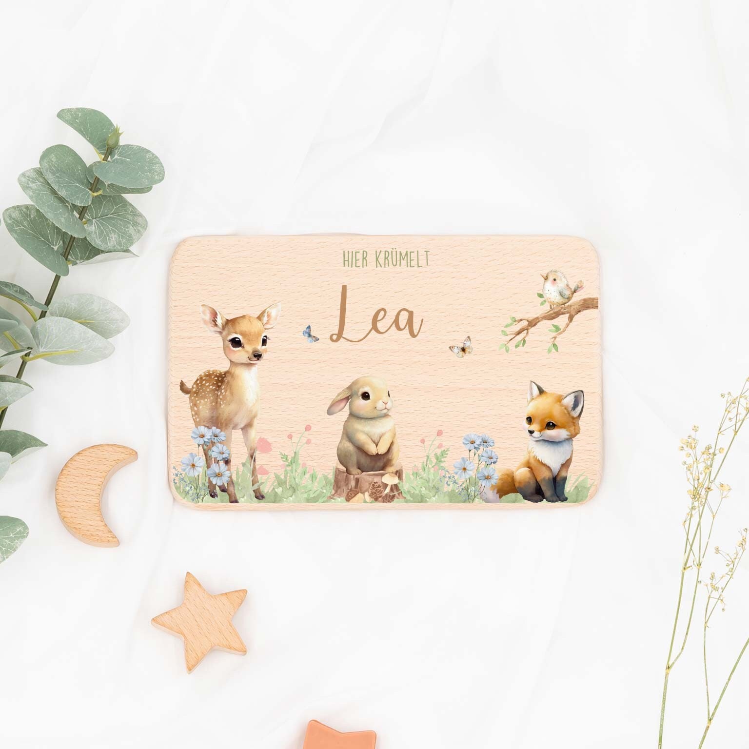 Personalized breakfast boards with cute animal motifs - a loving gift for children for their birthday or christening