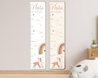 Personalized measuring rod 65 -150 cm made of wood, personalized with name and motif, measuring bar, christening gift, children's room, birthday