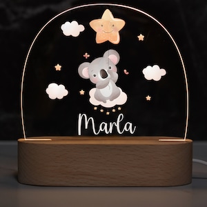 Lampe de nuit personnalisée en acrylique, cadeau bébé naissance, cadeau baptême, chambre d'enfant, cadeau anniversaire, lampe de chevet