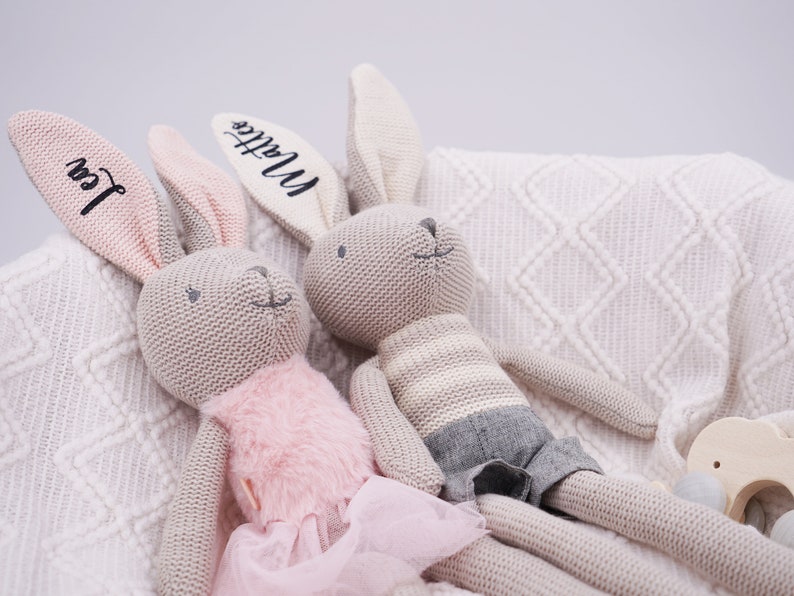 Personalized cuddly toy as a perfect, sweet gift, baptism gift, children's room, birthday gift, birth gift, baby girl image 3