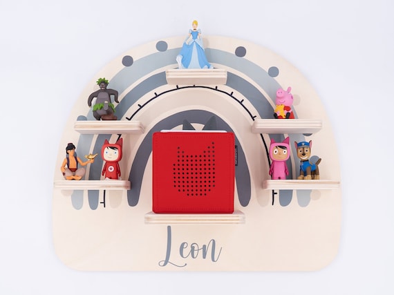 Scaffale fai da te con stella per la scatola musicale adatta per Toniebox per bambini, cameretta da dipingere, regalo personalizzato per compleanno, Pasqua, Natale