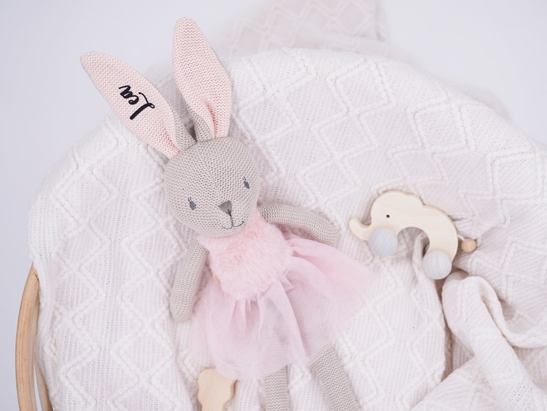 Personalized cuddly toy as a perfect, sweet gift, baptism gift, children's room, birthday gift, birth gift, baby girl rosa