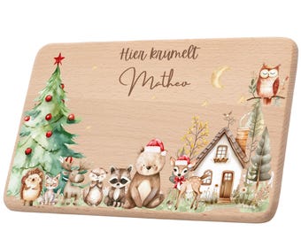 Personalized breakfast board with name, Christmas board, children's/baby gift, birth/christening gift, baby gift, Christmas present