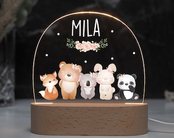 Personalized acrylic night lamp, baby gift birth, christening gift, children's room, birthday gift, bedside lamp