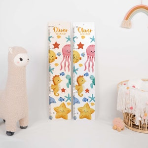 Toise à mesurer personnalisée pour enfant - fait main en bois, cadeau de baptême, toise à mesurer personnalisée, cadeau de naissance