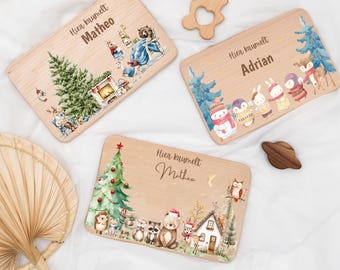 Personalized breakfast board with name, Christmas board, children's/baby gift, birth/christening gift, baby gift, Christmas present