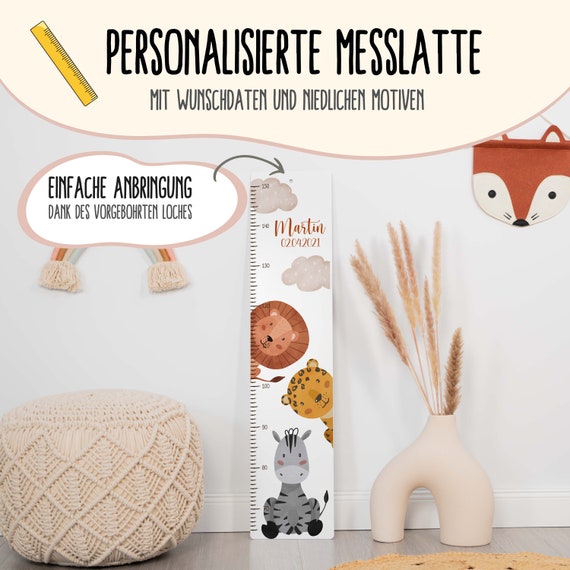 Toise In Legno Per Bambini - Misura Altezza Personalizzabile Con Animali, Decorazione Cameretta - Foto 14