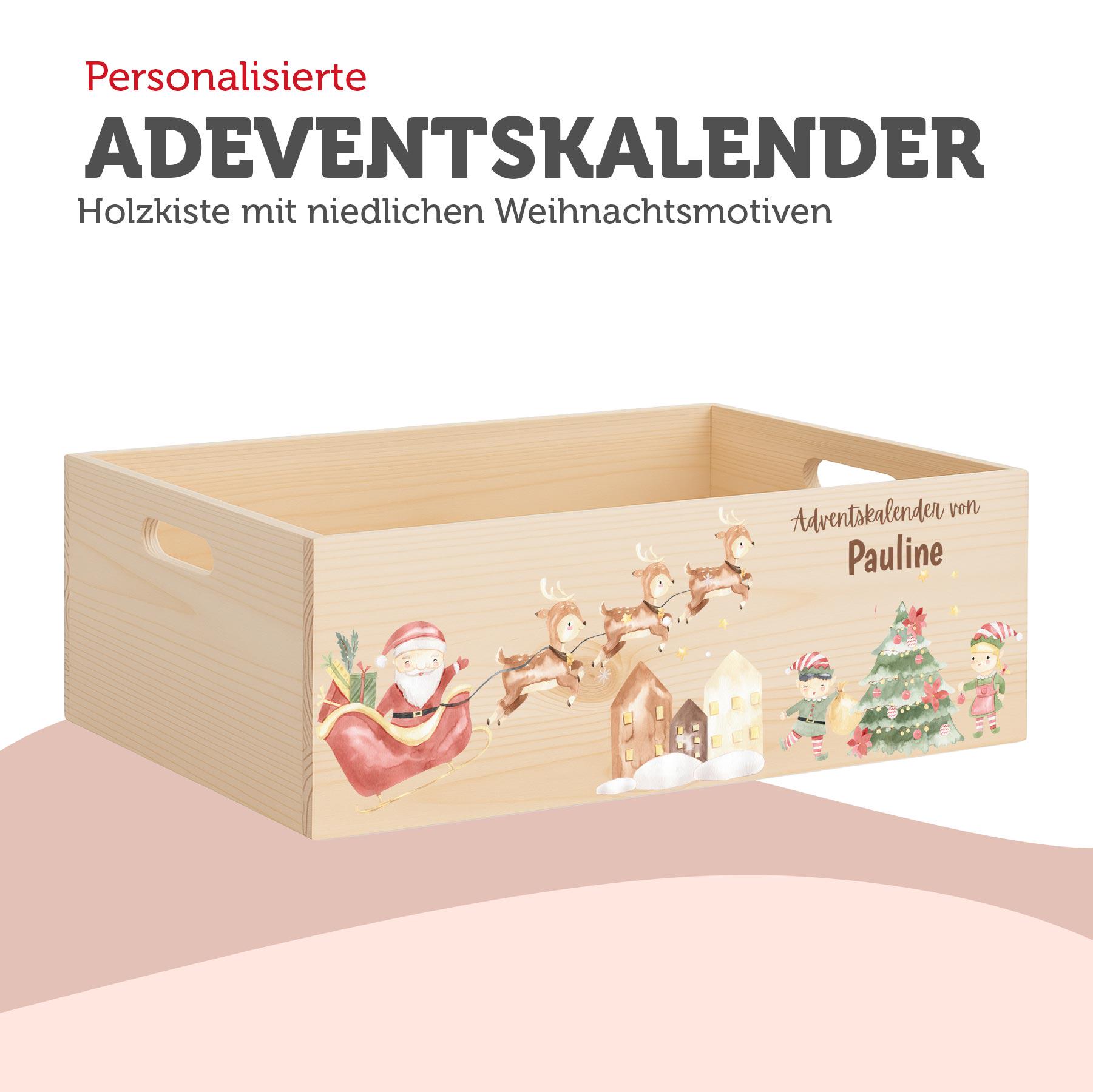 Calendario dell'Avvento Pacchi regali personalizzato con nome - Meraki Creative Lab