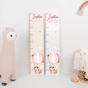 Grafico altezza personalizzato per bambini - Fatto a mano in composito di alluminio o legno, regalo di battesimo, grafico altezza personalizzato, regalo di nascita