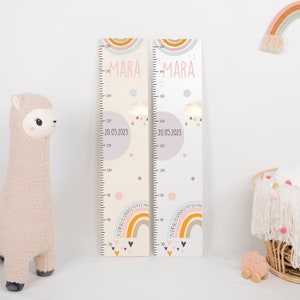 Misuratore personalizzato per bambini - fatto a mano in composito di alluminio o legno, regalo di battesimo, misuratore personalizzato, regalo per la nascita