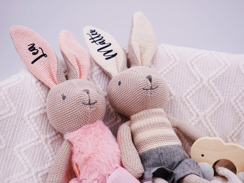 Personalisiertes Kuscheltier als perfektes, Süßes Geschenk, Taufgeschenk, Kinderzimmer, Geburtstagsgeschenk, , Geschenk Geburt, Baby Mädchen Bild 1