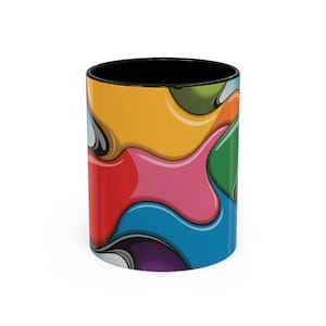 Colorful Abstract Coffee Mug: Vibrant Art Drinkware, Gift for Creatives
