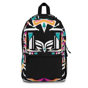 Colorful Geometric Backpack, Trendy School Bag, Stylish Travel Backpack, Unique Everyday Backpack, Eye-Catching Back-to-School Accessory