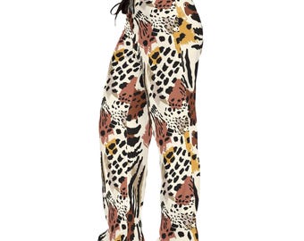 Abstract Animal Print Pajama Pants | Women's Lounge Trousers