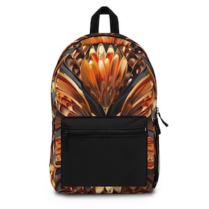 Abstract Floral Art Backpack: Stylish School Laptop Bag