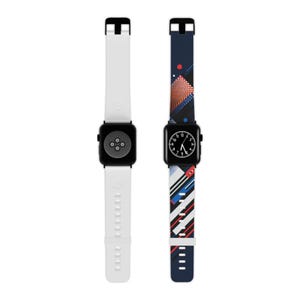 Geometric Apple Watch Band: Anodized Aluminum Buckle, TPU Material