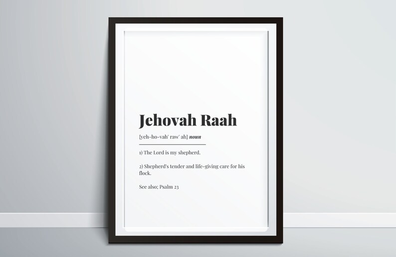 Jesus Christ Hebrew Name Definition Jehovah Raah PDF Download Etsy